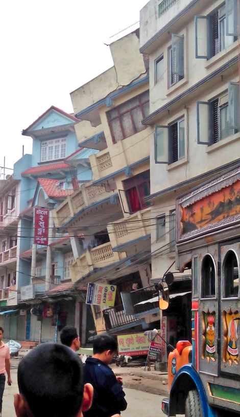 Mitra nagar, Katmandu через 15-20 минут после толчка