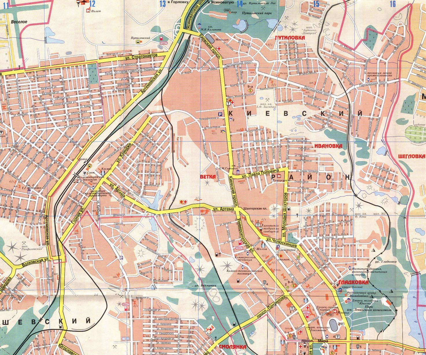 Карта дорог донецк