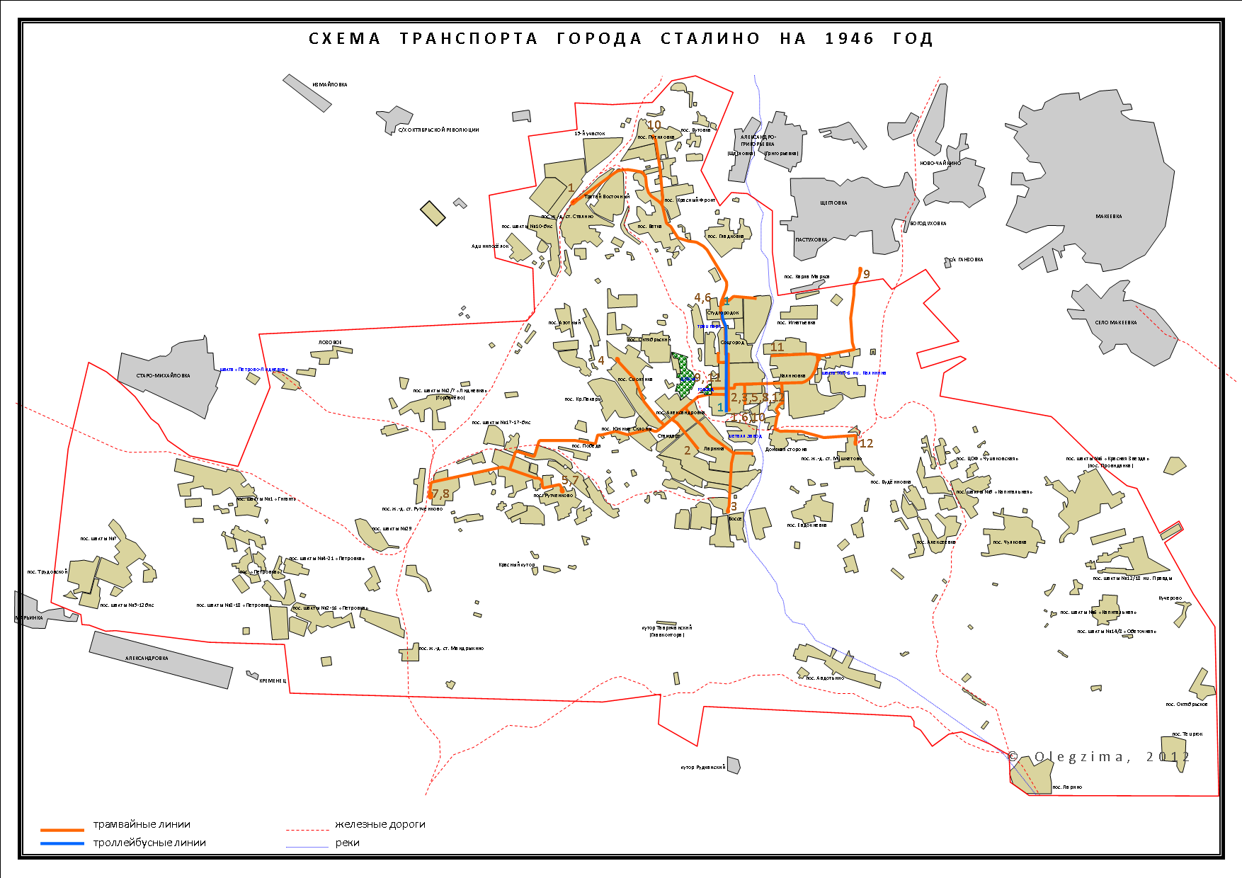 Карта юзовки и окрестностей 1911 года